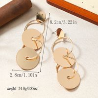 1 Pair IG Style Simple Style Round Flower Alloy 14K Gold Plated Drop Earrings Ear Studs sku image 1