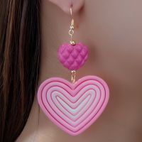 1 Pair IG Style Sweet Heart Shape Arylic Drop Earrings sku image 1