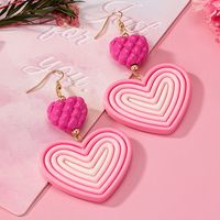 1 Pair IG Style Sweet Heart Shape Arylic Drop Earrings main image 7