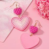 1 Pair IG Style Sweet Heart Shape Arylic Drop Earrings main image 4