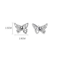 1 Paire Décontractée Sucré Papillon Placage Verre Le Cuivre Boucles D'Oreilles main image 2