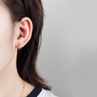 1 Pair Simple Style Flower Plating Sterling Silver Earrings main image 3
