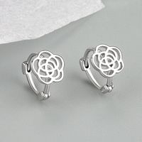1 Pair Simple Style Flower Plating Sterling Silver Earrings main image 6