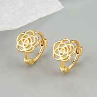 1 Pair Simple Style Flower Plating Sterling Silver Earrings sku image 1
