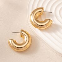 1 Pair Casual Simple Style C Shape Plastic Ear Studs main image 1