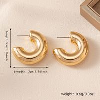 1 Pair Casual Simple Style C Shape Plastic Ear Studs main image 2