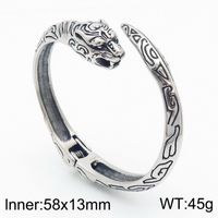 Stainless Steel 18K Gold Plated Punk Tiger Charms Rings Bracelets sku image 14