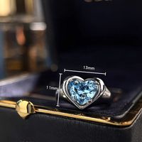 Großhandel Elegant Einfacher Stil Herzform Kupfer Offener Ring main image 2