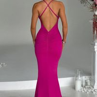 Women's Sheath Dress Streetwear V Neck Flowers Sleeveless Solid Color Maxi Long Dress Business main image 2