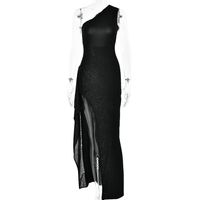 Women's Bodycon Dress Sexy Oblique Collar Backless Sleeveless Solid Color Maxi Long Dress Banquet Bar sku image 3