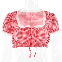 Frau T-Shirt Tank Tops Sexy Plaid main image 2