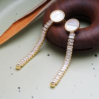 1 Pair Elegant Vintage Style French Style Flower Inlay Alloy Glass Pearl 18K Gold Plated Drop Earrings sku image 12