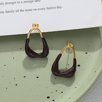 1 Pair Elegant Vintage Style French Style Flower Inlay Alloy Glass Pearl 18K Gold Plated Drop Earrings sku image 11