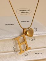 Stainless Steel Copper 18K Gold Plated IG Style Letter Heart Shape Pendant Necklace main image 2