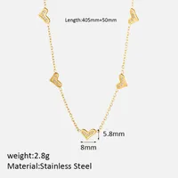 304 Stainless Steel 14K Gold Plated Elegant Simple Style Plating Heart Shape Zircon Pendant Necklace main image 2