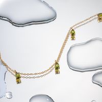 Acero Inoxidable Chapados en oro de 18k Estilo Simple Gotitas De Agua Embutido Diamantes De Imitación Collar main image 3