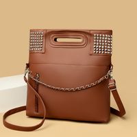 Women's Pu Leather Solid Color Classic Style Zipper Crossbody Bag main image 4