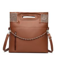 Women's Pu Leather Solid Color Classic Style Zipper Crossbody Bag sku image 1