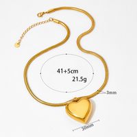 304 Stainless Steel 16K Gold Plated White Gold Plated Gold Plated Casual Simple Style Plating Heart Shape Pendant Necklace main image 3