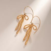 1 Pair IG Style Bow Knot 304 Stainless Steel 18K Gold Plated Drop Earrings main image 1