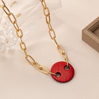 Simple Style Classic Style Geometric Wood Ferroalloy Plating Women's Necklace main image 4