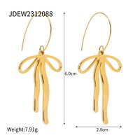 1 Pair IG Style Bow Knot 304 Stainless Steel 18K Gold Plated Drop Earrings sku image 1