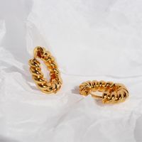 1 Pair Fashion Twist Alloy Plating 18k Gold Plated Women's Earrings sku image 2