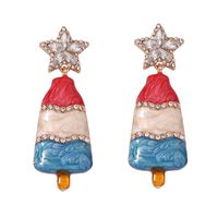 Cute Sweet Ice Cream Star Alloy Zircon Women's Drop Earrings 1 Pair sku image 1