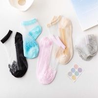 Women's Simple Style Classic Style Solid Color Holiday Daily Transparent Hollow Out Socks main image 3