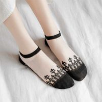 Women's Simple Style Classic Style Solid Color Holiday Daily Transparent Hollow Out Socks main image 2