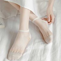 Femmes Style Simple Style Classique Couleur Unie Vacances Du Quotidien Transparent Évider Chaussettes main image 5