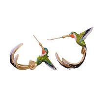 Pastoral Bird Alloy Enamel Women's Ear Studs 1 Pair main image 2