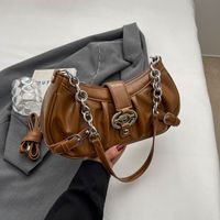 Women's Pu Leather Solid Color Classic Style Zipper Shoulder Bag main image 3
