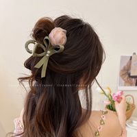 Women's Sweet Simple Style Rose Alloy Cloth Gauze Hair Claws main image 4