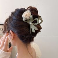 Women's Sweet Simple Style Rose Alloy Cloth Gauze Hair Claws main image 3