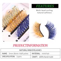 Europe And America Cross Border Ball 6d Thick Three-Dimensional Long Exaggerated Grafting Color Eyelashes Eyelash Segmented Volume Wholesale main image 2