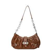 Women's Pu Leather Solid Color Classic Style Zipper Shoulder Bag sku image 1