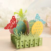 Easter Sweet Heart Shape Butterfly Egg Paper Holiday Daily Festival Card main image 4