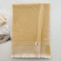 Women's Simple Style Stripe Solid Color Imitation Cashmere Scarf sku image 2