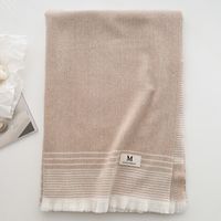 Women's Simple Style Stripe Solid Color Imitation Cashmere Scarf sku image 1