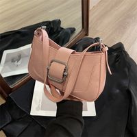 Women's Pu Leather Color Block Classic Style Zipper Buckle Shoulder Bag main image 4