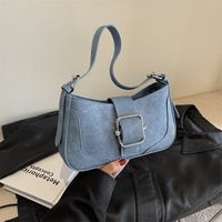 Women's Pu Leather Color Block Classic Style Zipper Buckle Shoulder Bag main image 5