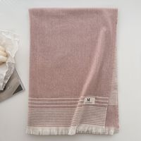 Women's Simple Style Stripe Solid Color Imitation Cashmere Scarf sku image 3