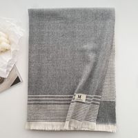 Women's Simple Style Stripe Solid Color Imitation Cashmere Scarf sku image 6