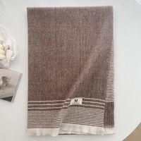 Women's Simple Style Stripe Solid Color Imitation Cashmere Scarf sku image 8