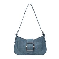 Women's Pu Leather Color Block Classic Style Zipper Buckle Shoulder Bag sku image 3