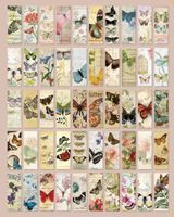 1 Satz Brief Blume Schmetterling Klasse Lernen Schule Papier Vintage-Stil Aufkleber sku image 4