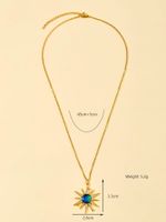 Cobre Chapados en oro de 18k Estilo IG Sol Estrella Embutido Circón Collar Colgante main image 2