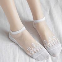 Women's Simple Style Classic Style Solid Color Holiday Daily Transparent Hollow Out Socks sku image 3