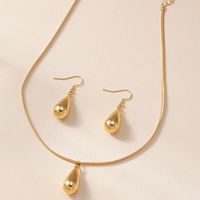 Elegant Simple Style Water Droplets Plastic Ferroalloy Plating Women's Earrings Necklace main image 6